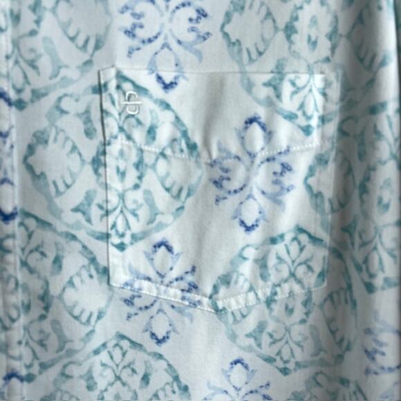 Stetson Cowboy Button Down White Shirt Blue & Green Paisley Print Size Large - Picture 4 of 11